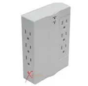 New 6 Outlet 3 Side Swivel Wall Tap Power Strip Surge Protector