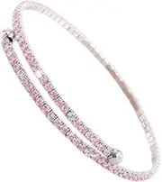 [Generic] Titanium steel bracelet elastic rainbow full rhinestone bracelet for girls with a high-end feel, long-lasting color retention, elastic opening, personalized bracelet