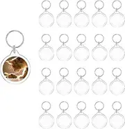 [BetterJonny] 16 Pcs Acrylic Photo Keychain Blanks Photo Keychains Clear in Photo Keychain Acrylic Picture Frame Keyrings for Personalized Keychains DIY Gift