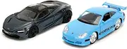 Jada Toys - Fast and Furious Cars (Set of 2) - Brian's Porsche 911 GT3 RS & Shaw's McLaren 720S 2017-2 Legacy Series Model Cars with Opening Doors, 1:32, 19cm, Ages 8+, Wave 1, Set 2