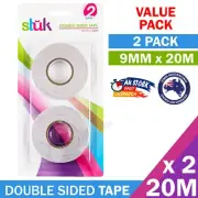 20M Double Sided Tape Thin Adhesive Tape Width 9mm Craft Clear Colour Easy Peel