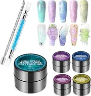 Nail Sculpting Gel - Solid Builder 5 Colors 3D Nail Design Gel | Tool Kit with Carving Pen for Home Salon Carving Molding, Gems Decoration