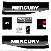 Fits Mercury 1991 9.9HP Outboard Engine Decals - Gray