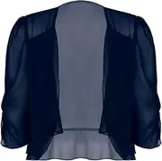 [Jhaoyu] Womens 3/4 Sleeve Shrug Sweater Open Front Chiffon Bolero Cardigan Jacket Top Cover Up for Dress