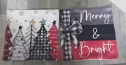 Pillow Covers Christmas Black Buffalo Checked & Red Farmhouse Decorations Sofa