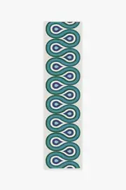 75' x 305' | Machine Washable Runner Rug | Kid & Pet Friendly | Indoor Rug | Jonathan Adler Milano Peacock Rug | Ruggable