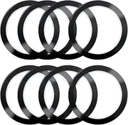 8 Pcs Universal Metal Rings Sticker, Magnetic Metal Ring Compatible with Magnetic Wirelsss Charger for iPhone16/15/14/13/12/11/X/8 Series, Galaxy, and Other Phone Cases(not Magnet), Black