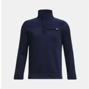 UNDER ARMOUR Boys' SweaterFleece Half Zip Pullover 1382925 Size L -Navy Blue NWT