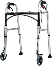 Walker,Adjustable Rollator Walkers for Short People, Foldable Seniors Walkers with 2 Wheels, Bath Seat & Hand Brake, Load 150kg/330lbs Little Surprise