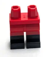 Lego - Minifigure Legs - Red, Black Boots