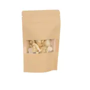 Kraft Stand Up Pouch Bags Resealable Reusable With Clear Window, 9x14cm 1000pcs,Small Stand-up Ziplock Zipper Paper Food Heat Seal Pouches Zip Lock