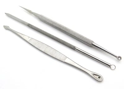 NEW BLACKHEAD ACNE BLEMISH REMOVER EXTRACTOR PROFESSIONAL TOOL KIT (SET OF 3)