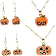 [GALPADA] 1 Set Halloween Necklace Earrings Pumpkin Charms Bulb Mask Studs Costume Nose Pumpkins Pumpkin Beaded Dangle Earrings Funny Decorations Garland Jewelry Outdoor Lantern