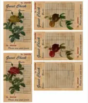 Gest Check Vintage Style Roses Junk Journal Scrapbook USA Seller