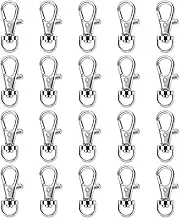 Swivel Snap Hook, 20 Pcs 360° Rotating Metal Carabiner for Key Fob, Backpack, Collar (Silver)