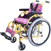 Rolling Walkers Children with Disabilities Wheelchair Lightweight Wheel Chair Rehab Chair Lightweight Folding Bearing 100kg Mobility Device Self-Propelled Wheelchair
