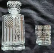 'We The People' Whiskey Decanter And Glass
