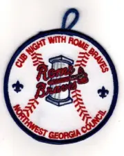 Rome, Georgia Braves Minor League Baseball Team, Purple Border Cub Night Patch