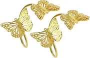 Generic 2pcs Butterfly Napkin Buckle Elegant Napkin Rings Party Napkin Clasp Filled Bracelet Ultrasonic Jewellery Cleaner Solution Arch Kit Display Stand Napkin Holder Metal Golden