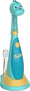 Brusheez Little Toddlers Sonic Toothbrush - Safe & Gentle Toothbrush for Ages 1-3 with Built-in, Light-Up 2-Minute Timer, Extra Brush Head, & Storage Base for First-Time Brushers (Rex The Dinosaur)