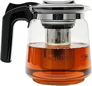 Glass Teapot, Heat-Resistant Glass Jug with Lid 1500 ml Teapot with Strainer Insert, Thermal Teapot with Stainless Steel Filter Strainer, Tea Maker, Teapot with Strainer Tea Pot Made of Glass