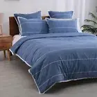 Calista Indigo Quilt Cover Set or European Pillowcases by Jason