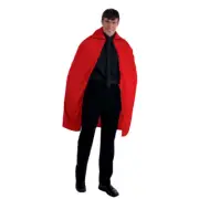 2x Rubies Adult Vampire Costume/Outfit Fabric Red Cape Cloak Halloween Party