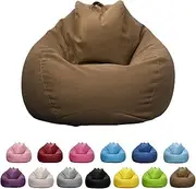 [vivva] Stuffed Animal Storage Bean Bag Chair Cover (No Filler) - Stuffable Beanbag Cover-Polyester Beanbag Replacement Cover Without Filling 100X120CM (Coffee)