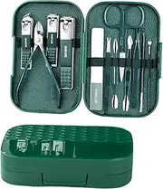 Cuticle Set Nail Clipper Set 12Pcs Colorful Stainless Steel Nail Scissors Manicure Tools Nail Clipper Set Pedicure Care Cuticle Nipper Travel Kit Nail Art Care Tools(Green)