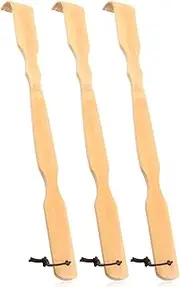 Renook Back Scratcher - 17" Bamboo Wooden Back Scratchers for Men and Women, New Upgraded Natural Handmade Head Scratchers, Back Itching Artifact. (3PC)