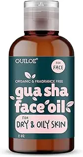 Facial Lymphatic Drainage Oil for Combination Skin - Gua Sha Oil for Gua Sha Facial Tools, Lymphatic Drainage Massager Face, Jade Roller, Face Roller, Guasha Tool for Face & Neck, Unscented, 2 oz