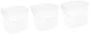 ERINGOGO 3pcs Lidded Square Plastic Bucket Reusable Freezer Pail Airtight Ice Storage Container Home Food Storage Handle
