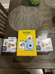 Fujifilm Instax mini 11 Instant Film Camera Bundle, Sky Blue 120 Film