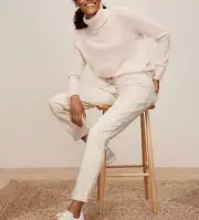 The White Company Women's US 2 Brompton Super-Soft Utility Pants Alabaster