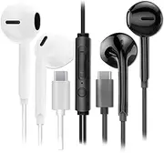 MAS CARNEY USB C Headphones TH6, Built-in Digital Chipset, Microphone, and Remote Control, Compatible with Samsung, Huawei, Oppo, VIVO, Honor, Google Pixel Smartphones, and iPads, Pack of 2