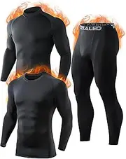 [TELALEO] Men's Thermal Underwear Ski Underwear Winter Thermal Underwear Set Warm Soft Functional Underwear Breathable Thermal Underwear Thermal Underwear Thermal Underwear Thermal Underwear Thermal