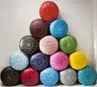 Moroccan Pouf in many colors,Moroccan Leather Poufs,Handmade,Ottoman,Pouffe