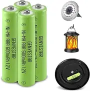 GENYESTAR Ni-MH Rechargeable AAA Batteries, Triple A 600mAh High Capacity 1.2V Pre-Charged Battery for Solar Garden Landscaping Outdoor Solar Lights, 4 pack