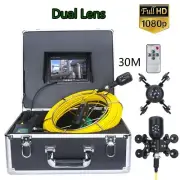 30M 7 inch 1080P HD Dual Camera Lens Drain Sewer Pipeline Industrial Endoscope
