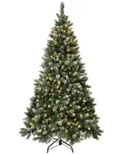 First Traditions 6ft Oakley Hills Snow Tree With 250 Warm White LED Lights