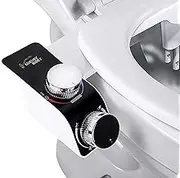 Bidet Attachment, Non-Electric Cold Hot Water Bidet Toilet Seat Attachment with Pressure Controls, Retractable Self-Cleaning Dual Nozzles for Frontal & Rear Wash