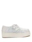 YRU Strange Cvlt Cult Krypt Kreeper Creeper White Glitter Platforms Sneakers