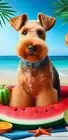 Welsh Terrier Summer Fun Beach Towel