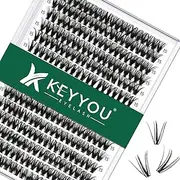 Lash Clusters 300Pcs Individual Lashes 40D 0.07D Curl 15mm Lash Extensions Clusters Lashes Soft&Natural False Eyelashes Individual DIY Eyelash Extension at Home(40D-0.07D,15mm)