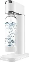Water Carbonator Soda Machine with 1 Litre Bottle, Stylish and Space-Saving, Height 40.5 cm, White