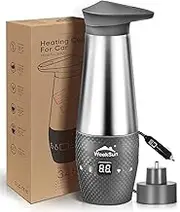 Car Kettle 12V, Portable Car Kettle Water Boiler with Temperature Control, Stainless Steel Inner, Quick Boiling, Auto Shut-Off, Leak Proof and Boil-Dry Protection, 348ml