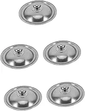 Gatuida 5pcs Cookware Lid Stainless Steel Frying Pan Cover Pot Lid Replacement Easy Clean 20cm