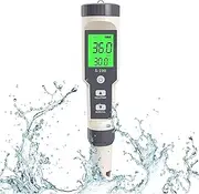 Digital Salinity Tester for Saltwater, Waterproof Pool Salt Tester, 4 in 1 Salt/EC/TDS/Temp Meter, High Accuracy Saltwater Tester with ATC for Saltwater Pool, Aquarium, Koi Fish Pond