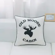 Old Moose Cabin With Moose Head Pillow Cover