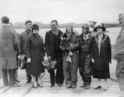 Amelia Earhart At Southampton 1928 Old Aviation Photo